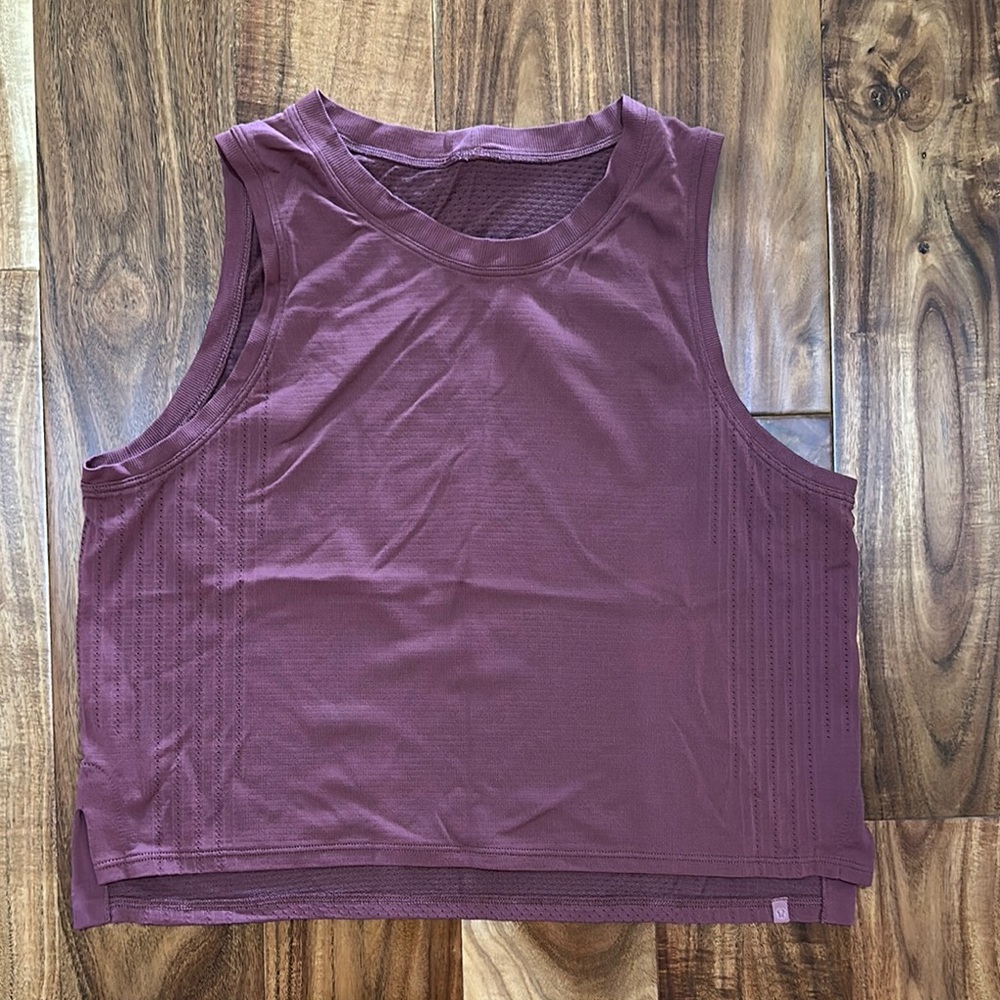 lululemon athletica Purple Sleeveless Crop Muscle Tee